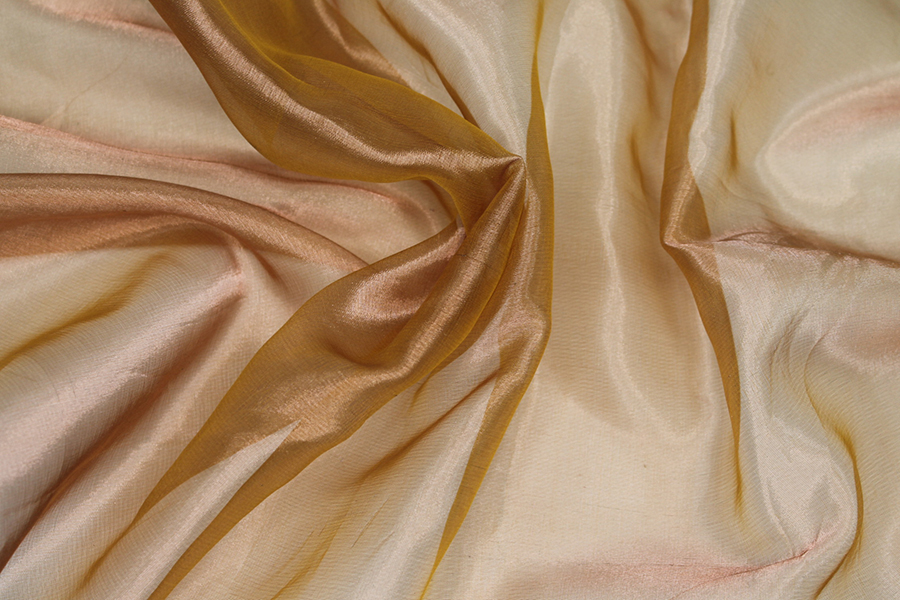 Silk Organza - Metallic Yellow Copper fabric, image 2 of 4