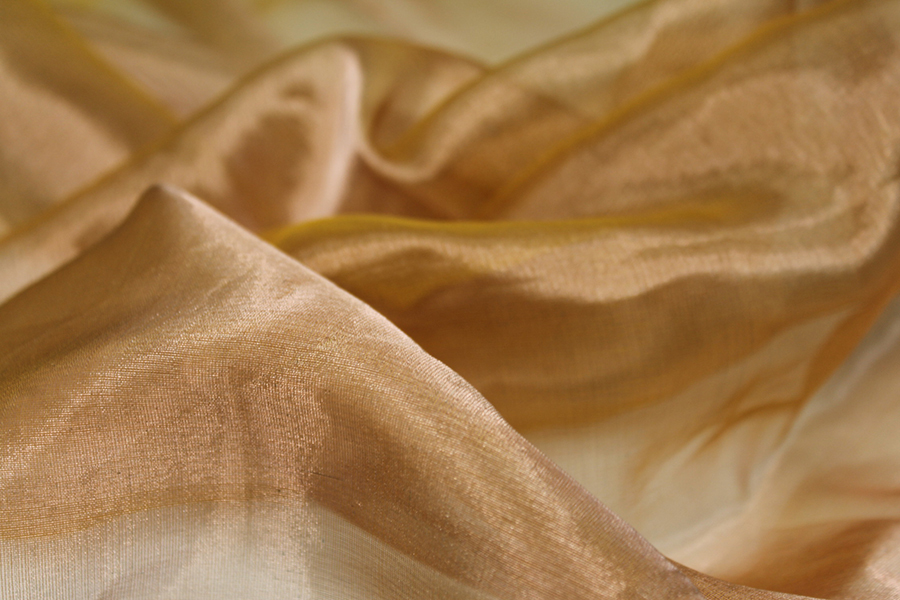 Silk Organza - Metallic Yellow Copper fabric