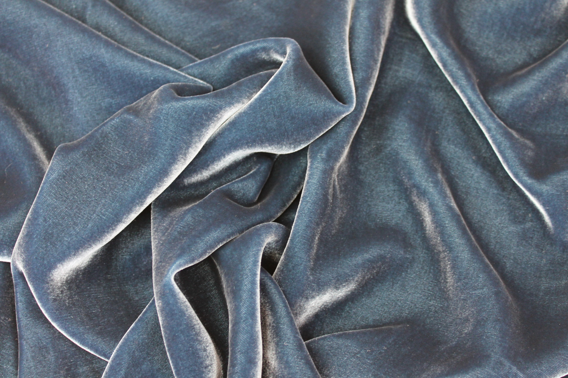 Silk Velvet - "Marine" fabric, image 4 of 5
