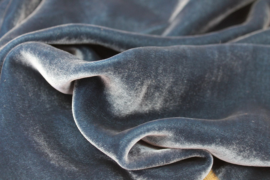 Silk Velvet - "Marine" fabric, image 3 of 5