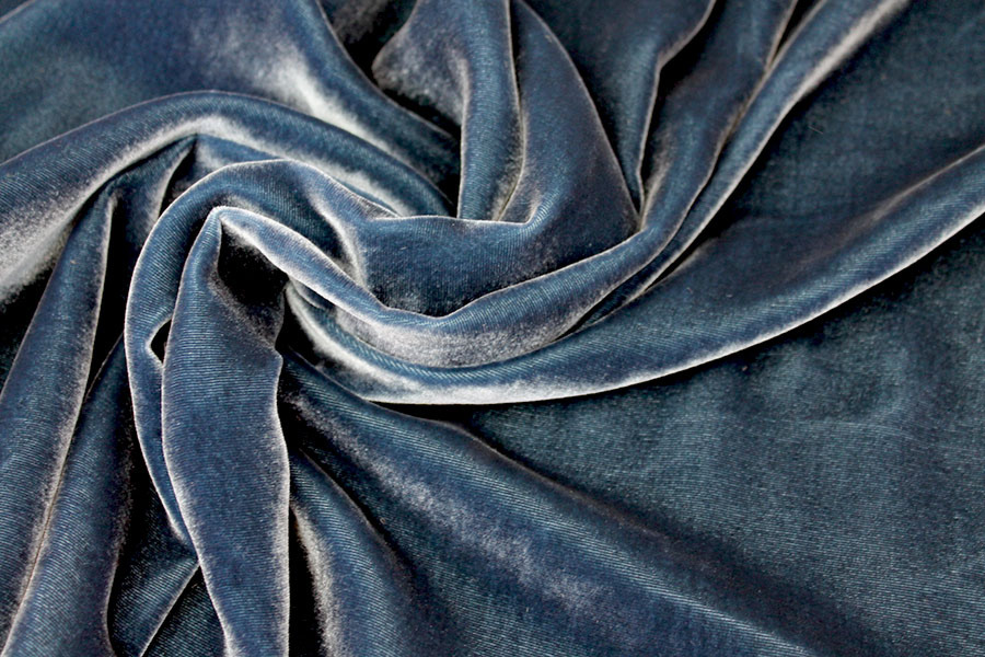 Silk Velvet - "Marine" fabric, image 2 of 5