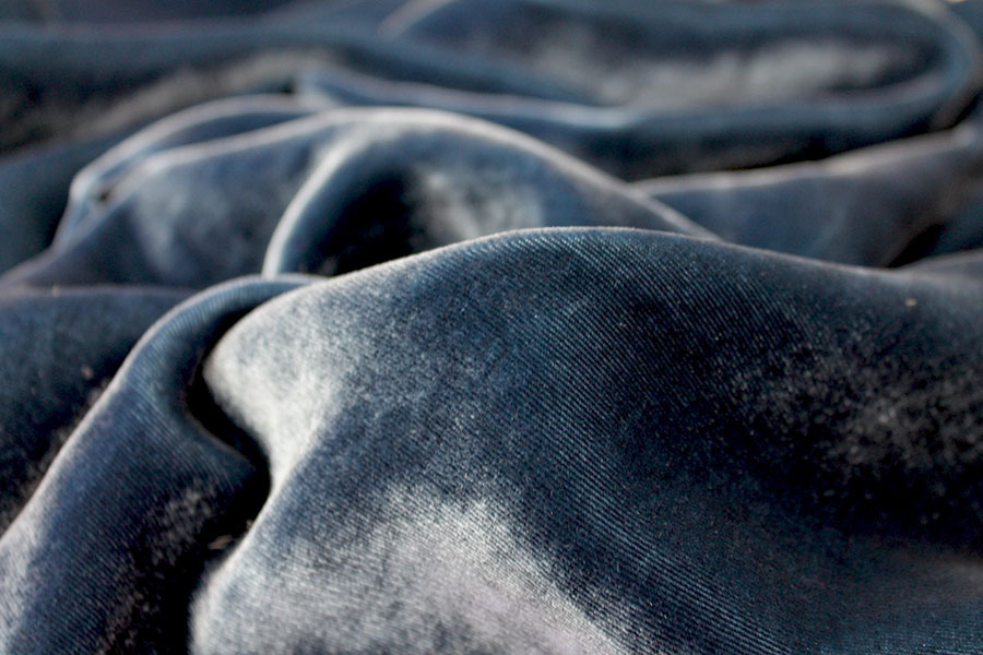 Silk Velvet - "Marine" fabric