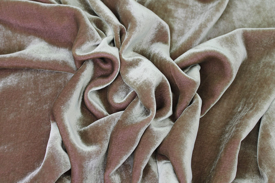Silk Velvet - Olive shot Violet fabric, image 2 of 7