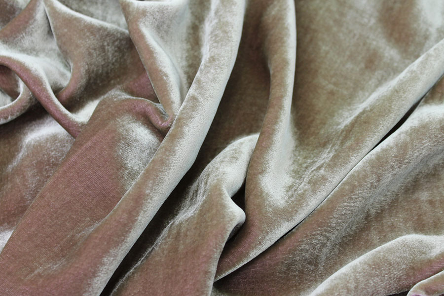 Silk Velvet - Olive shot Violet fabric, image 4 of 7
