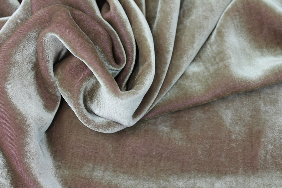 Silk Velvet - Olive shot Violet fabric, image 7 of 7