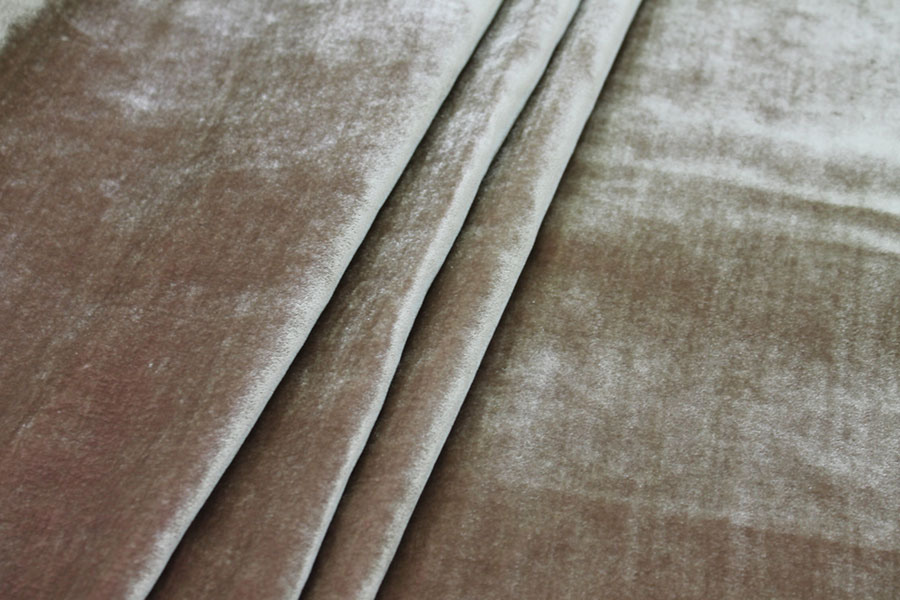 Silk Velvet - Olive shot Violet fabric, image 3 of 7