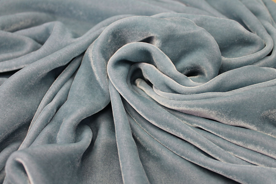 BACK IN STOCK - Silk Velvet - Dusty Blue fabric