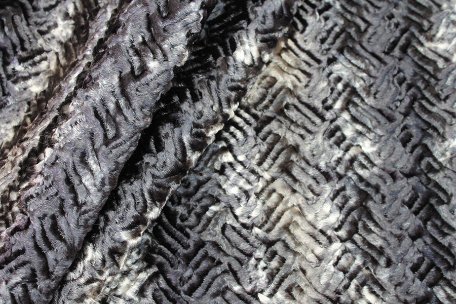 Faux Astrakhan - Grey Black fabric, image 3 of 8