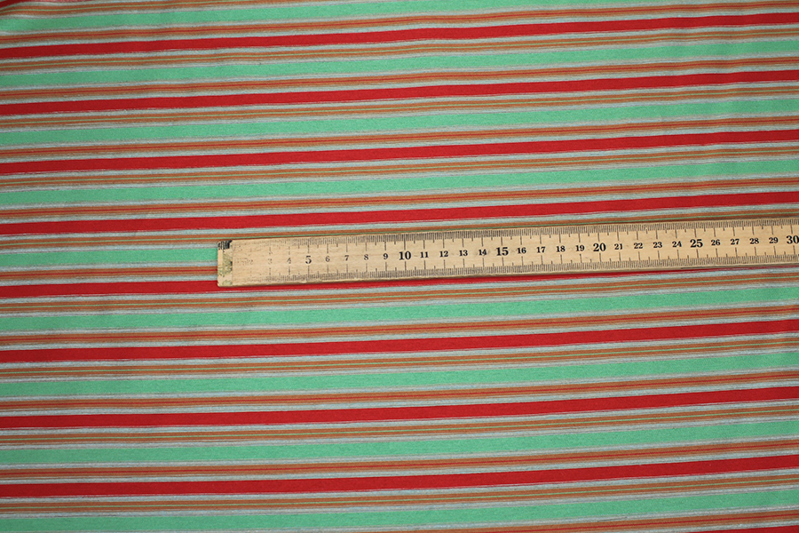 Striped Brocade - Red & Green - 1.7m Piece fabric, image 5 of 7