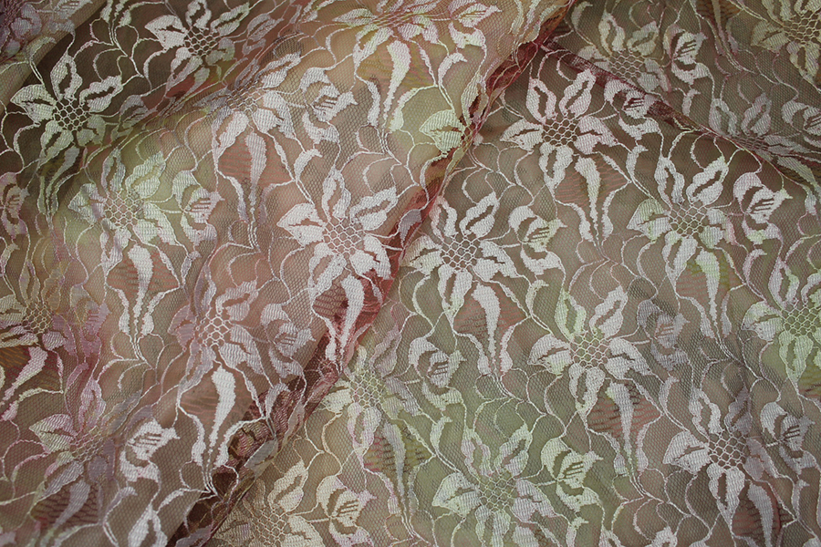 Printed Lace Fabric - Pink / Multi, image 5 of 9