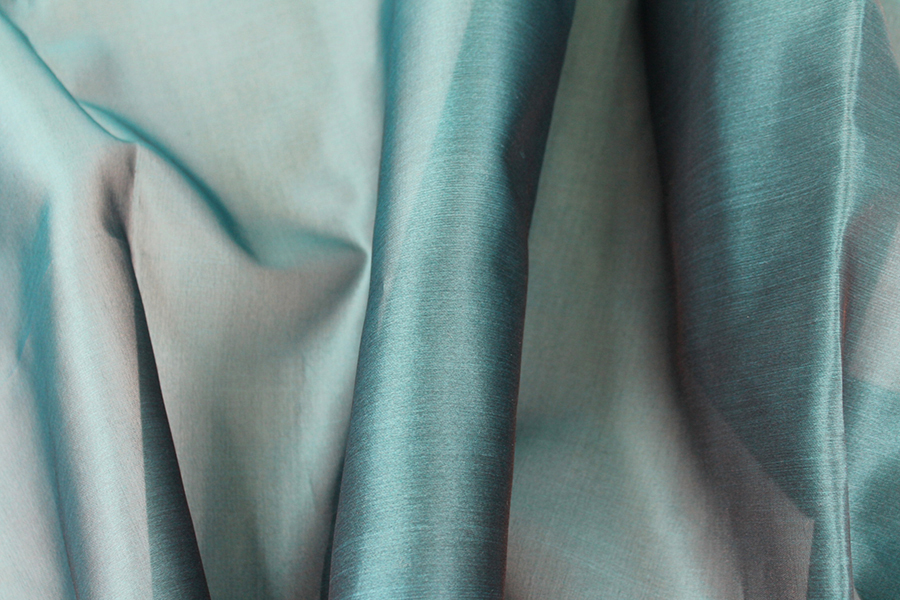 Satin Backed Silk Organza - Teal fabric, image 4 of 5