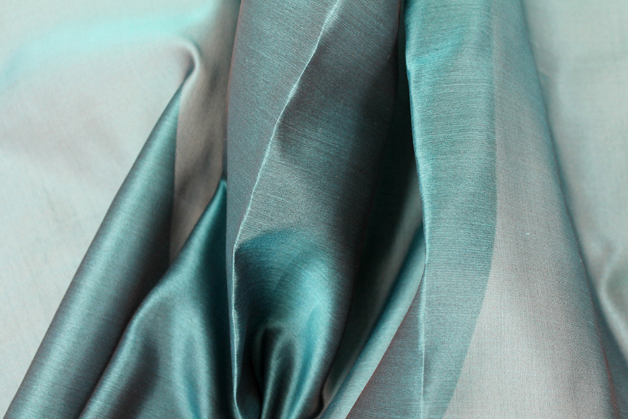 Satin Backed Silk Organza - Teal fabric, image 5 of 5