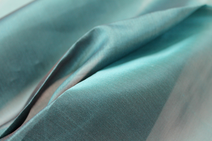 Satin Backed Silk Organza - Teal fabric, image 3 of 5