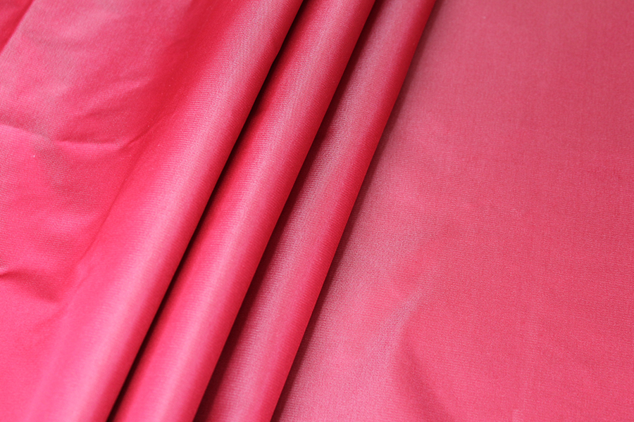 Two Tone Silk Duchesse Satin - Red/Grey fabric, image 2 of 5