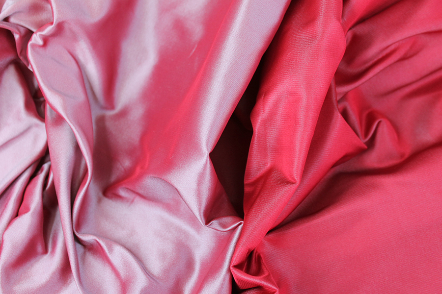 Two Tone Silk Duchesse Satin - Red/Grey fabric