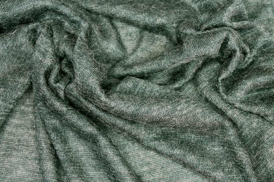 Wool & Acrylic Knit Jersey - Green fabric, image 5 of 8