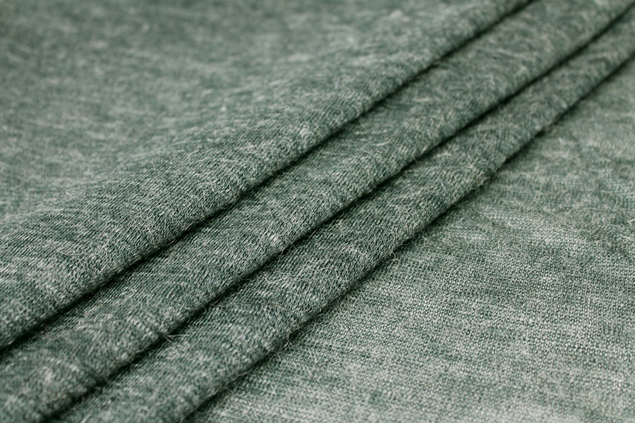Wool & Acrylic Knit Jersey - Green fabric