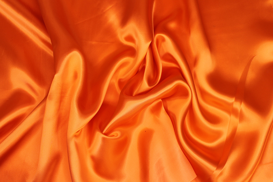 Orange Viscose Satin Lining fabric, image 2 of 5