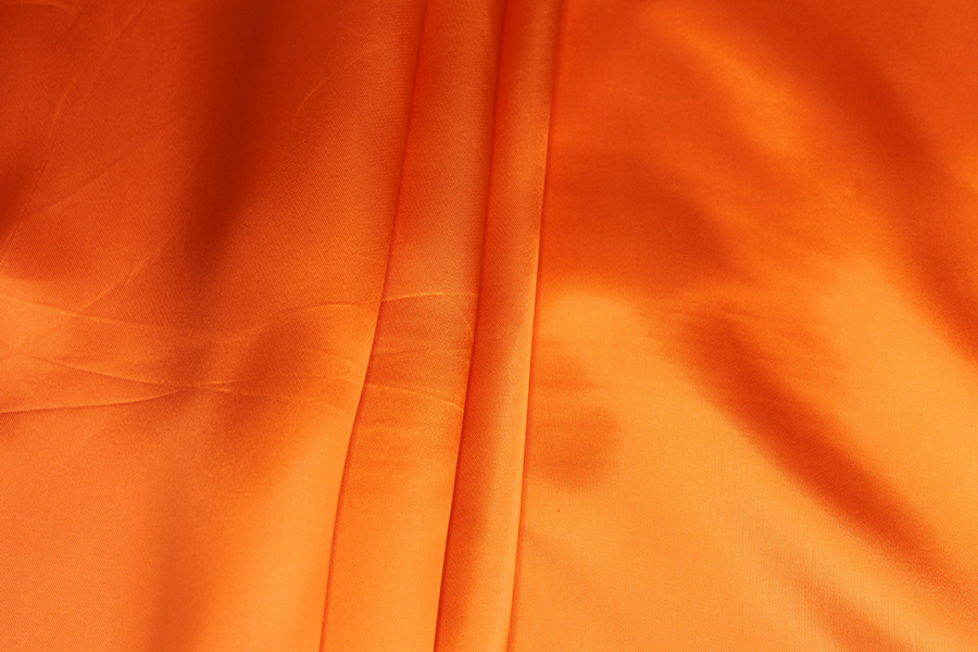 Orange Viscose Satin Lining fabric, image 3 of 5