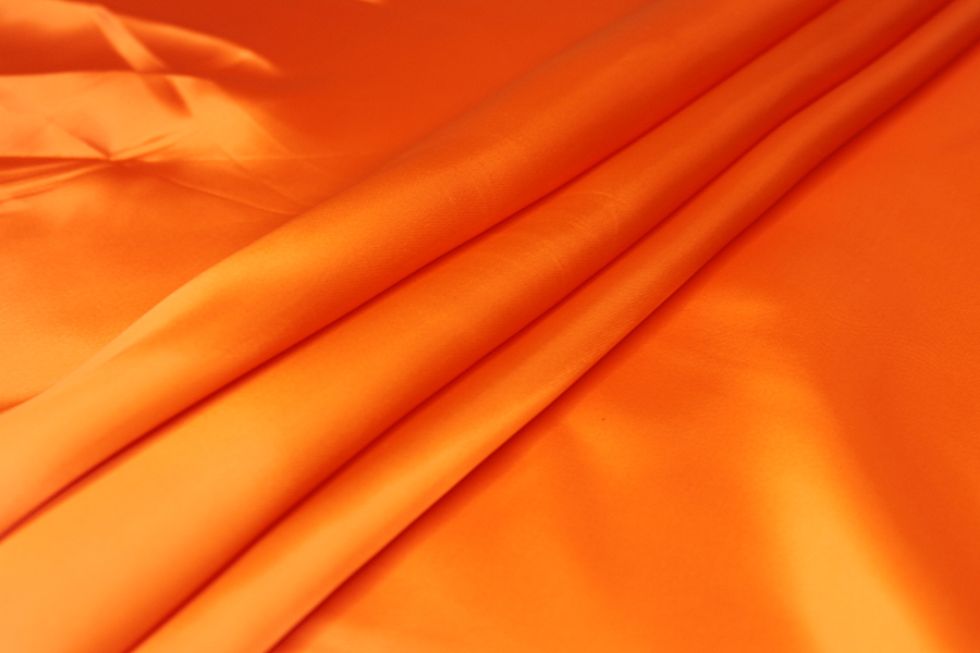 Orange Viscose Satin Lining fabric, image 4 of 5