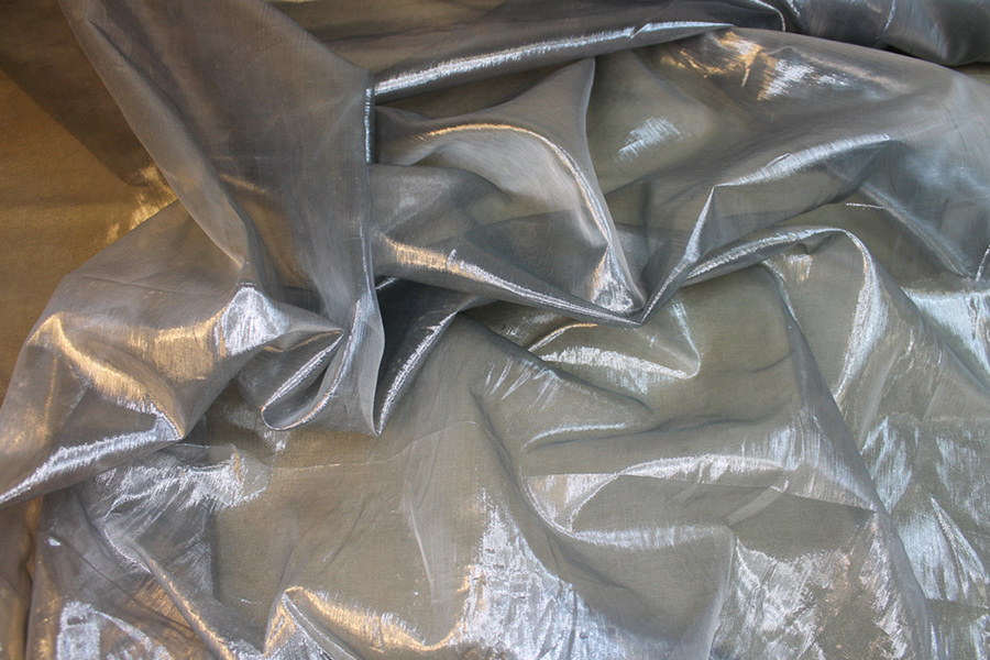 Poly Lurex Organza - Grey fabric, image 4 of 6