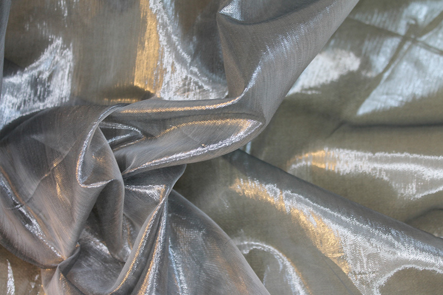 Poly Lurex Organza - Grey fabric, image 5 of 6