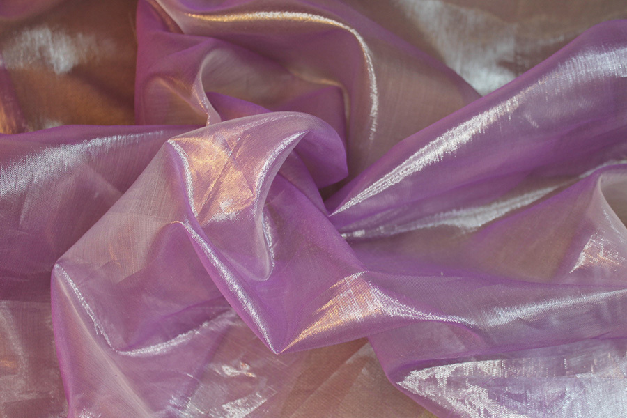 Poly Lurex Organza - Lilac fabric, image 2 of 6