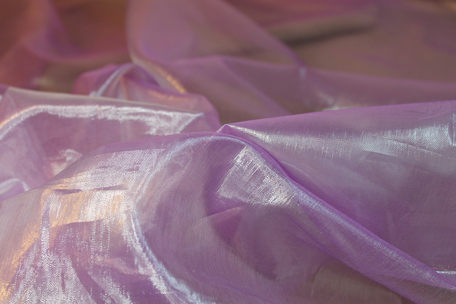 Poly Lurex Organza - Lilac fabric