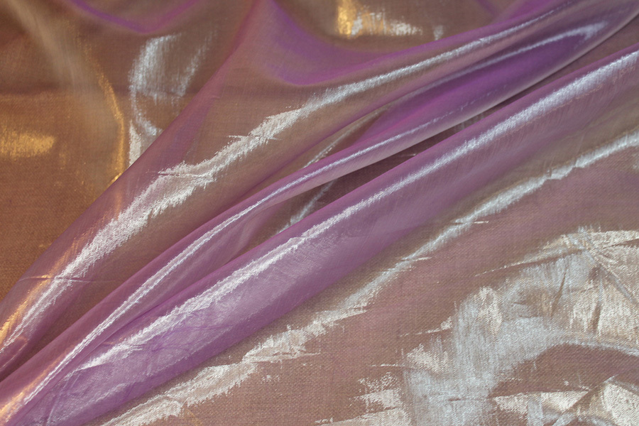 Poly Lurex Organza - Lilac fabric, image 4 of 6