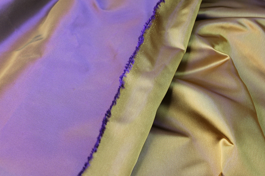 Two Tone Acetate Duchesse Satin - Gold shot Purple fabric
