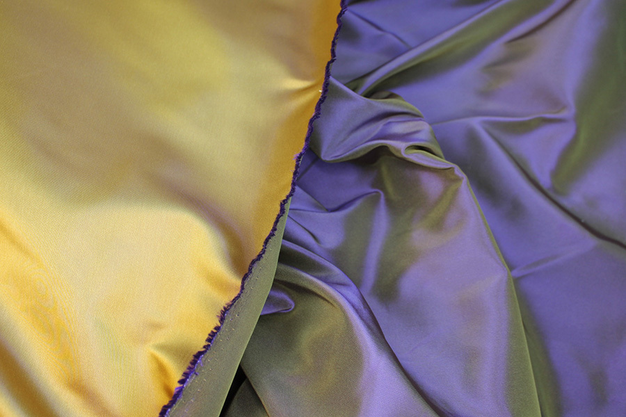 Two Tone Acetate Duchesse Satin - Gold shot Purple fabric, image 8 of 8