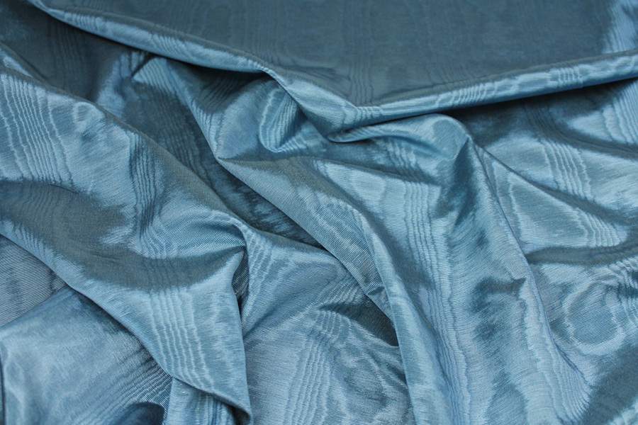 Cotton Viscose Grosgrain - Air Force Blue Moiré fabric, image 2 of 7