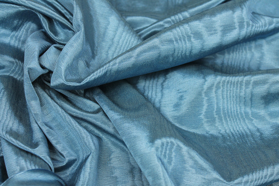 Cotton Viscose Grosgrain - Air Force Blue Moiré fabric, image 5 of 7