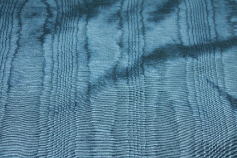 Cotton Viscose Grosgrain - Air Force Blue Moiré fabric, image 3 of 7