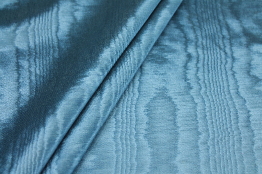 Cotton Viscose Grosgrain - Air Force Blue Moiré fabric, image 4 of 7
