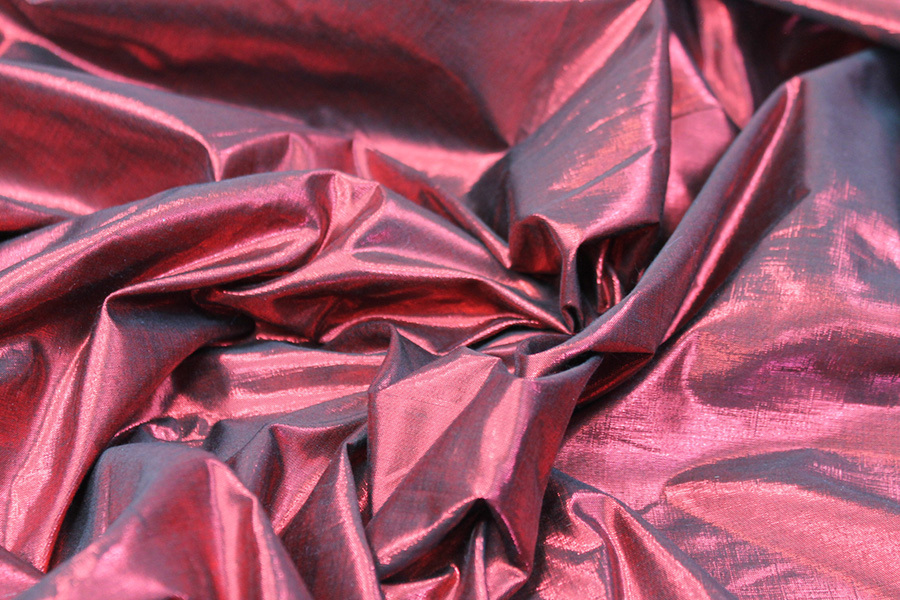 Metallic Dupion - Red/Black fabric, image 2 of 6