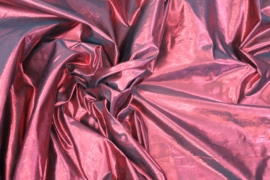 Metallic Dupion - Red/Black fabric, image 6 of 6