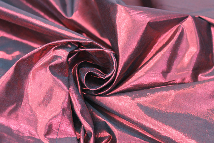 Metallic Dupion - Red/Black fabric, image 3 of 6