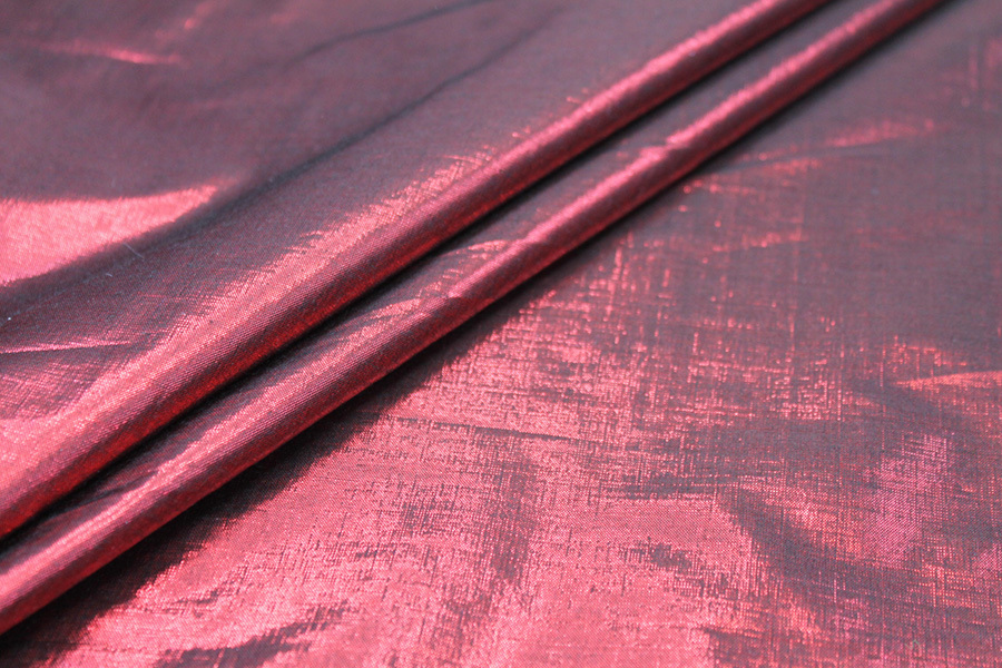 Metallic Dupion - Red/Black fabric, image 4 of 6