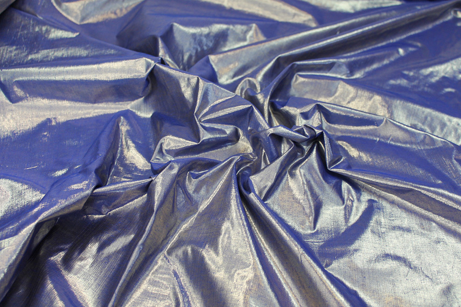 Metallic Dupion - Royal Blue shot Gold fabric, image 2 of 6