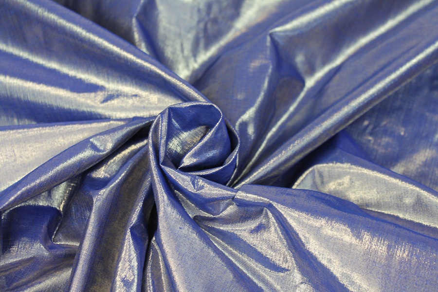 Metallic Dupion - Royal Blue shot Gold fabric, image 4 of 6
