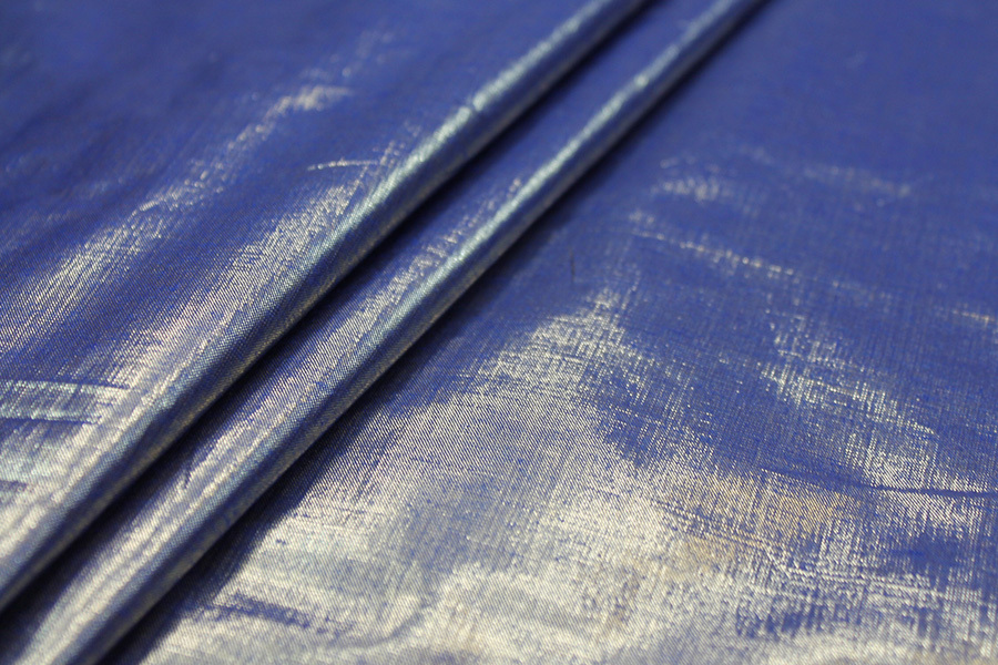 Metallic Dupion - Royal Blue shot Gold fabric, image 5 of 6