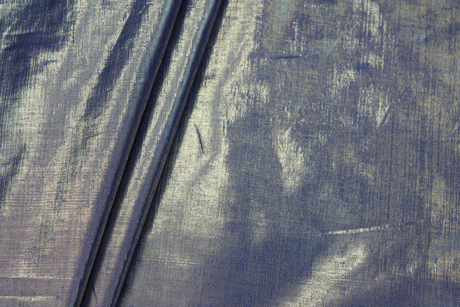 Metallic Dupion - Royal Blue shot Gold fabric, image 6 of 6