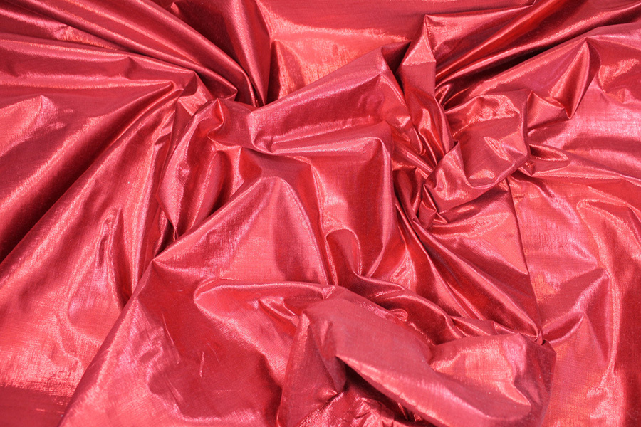 Metallic Dupion - Red fabric, image 4 of 5