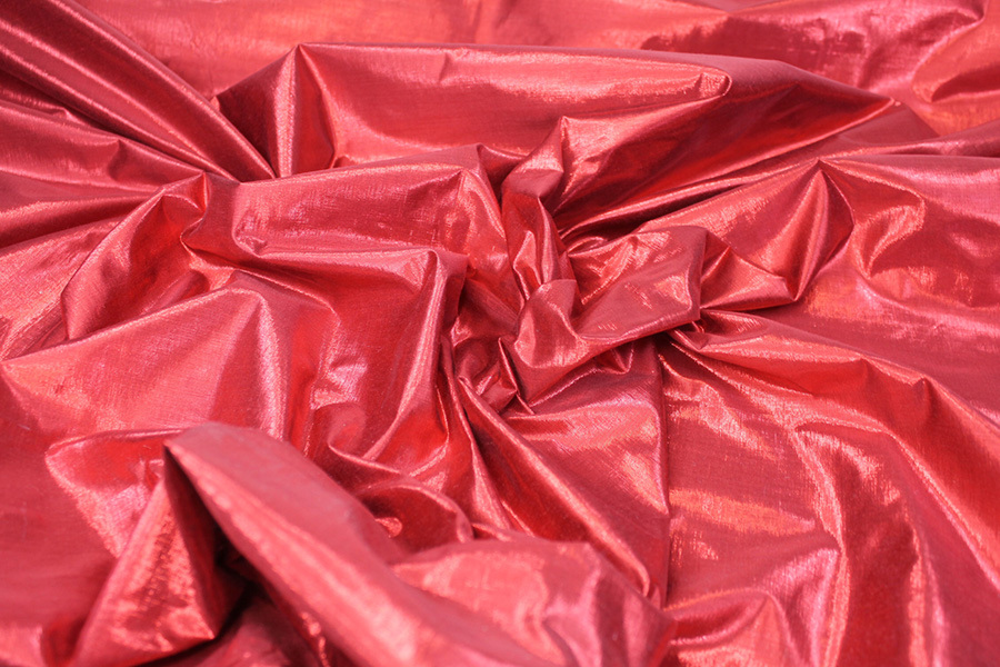Metallic Dupion - Red fabric
