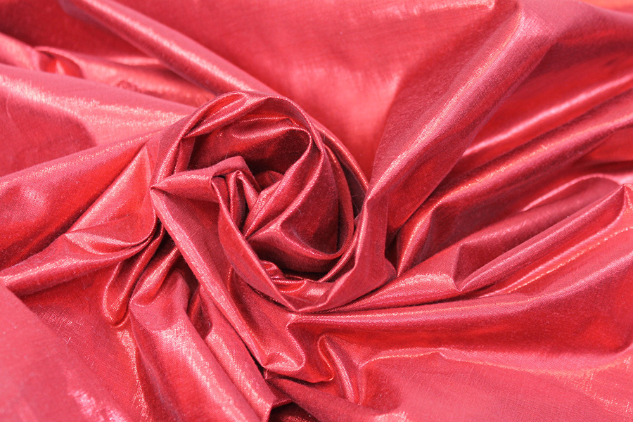 Metallic Dupion - Red fabric, image 2 of 5