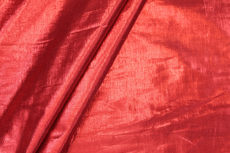 Metallic Dupion - Red fabric, image 3 of 5