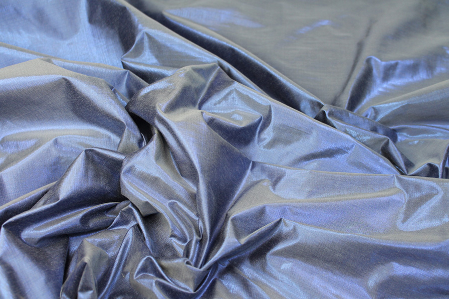 Metallic Dupion - Blue fabric, image 2 of 6