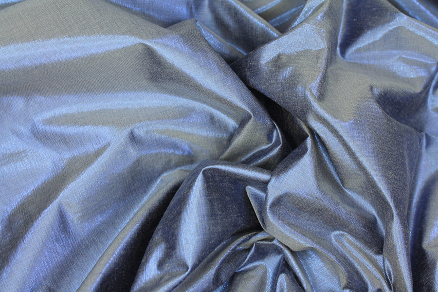 Metallic Dupion - Blue fabric