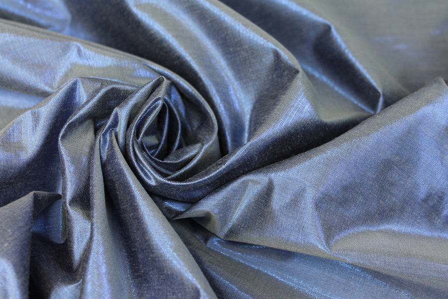 Metallic Dupion - Blue fabric, image 5 of 6